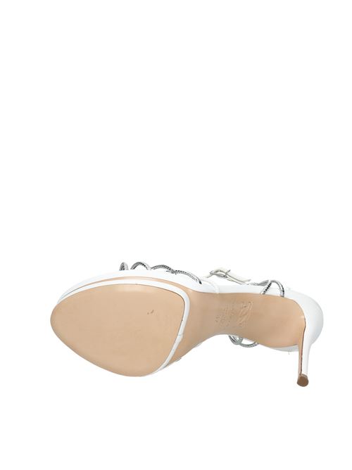 Leather platform sandals CASADEI | VD0104ARGENTO/BIANCO