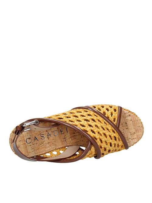 Perforated and woven leather and cork wedge sandals CASADEI | VD0105MAIS/RUM