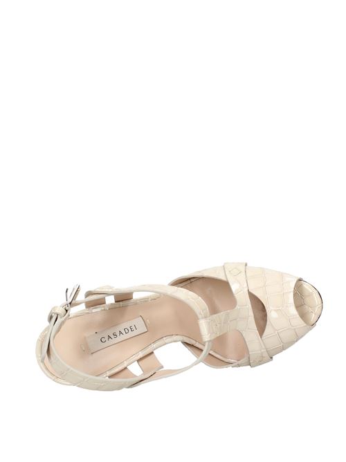 Coco print patent leather sandals CASADEI | VD0116OFFWHITE