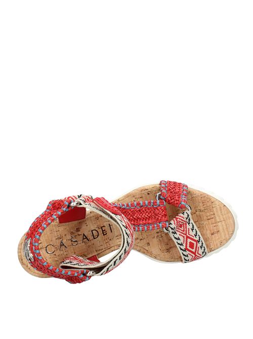 Woven leather and cork wedge sandals CASADEI | VD0119MULTICOLOR