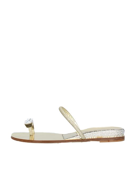 Metal leather sandals and jewel appliqué CASADEI | VD0128ORO