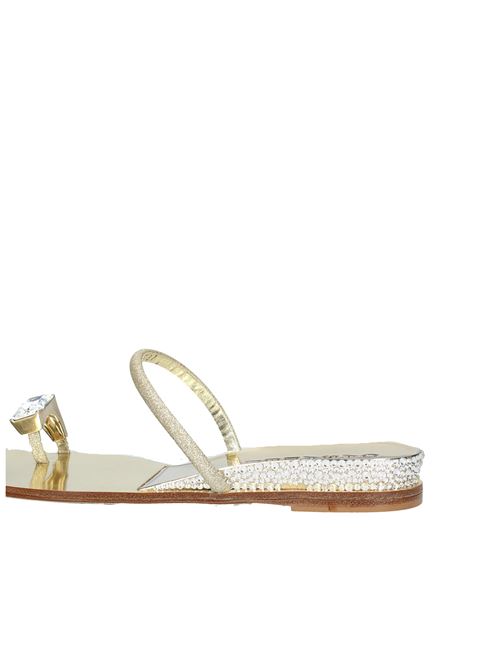 Metal leather sandals and jewel appliqué CASADEI | VD0128ORO