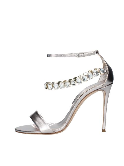 Leather and rhinestone sandals CASADEI | VD0134ARGENTO