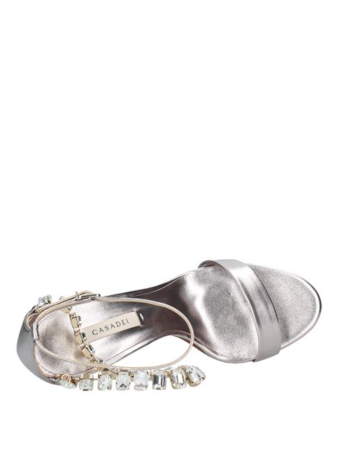 Leather and rhinestone sandals CASADEI | VD0134ARGENTO