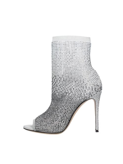 Open toe ankle boots made of stretch fabric CASADEI | VD0160ARGENTO