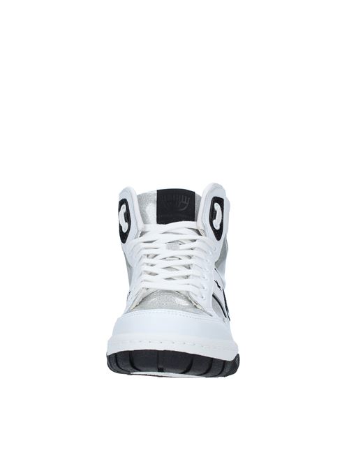 Sneakers alte in pelle e glitter CHIARA FERRAGNI | CF2834-067SILVER-WHITE