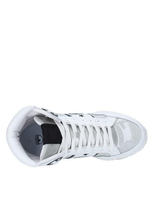 Sneakers alte in pelle e glitter CHIARA FERRAGNI | CF2834-067SILVER-WHITE