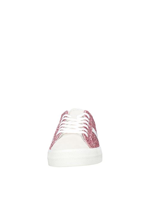Suede leather and glitter trainers. D.A.T.E. | VD0198ROSA