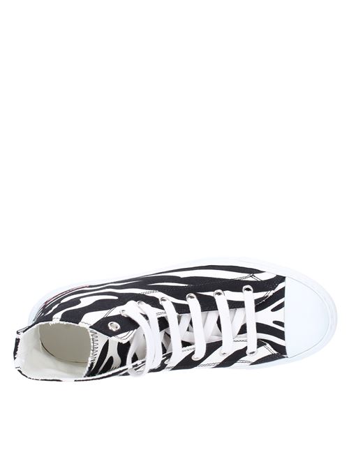 Sneakers alte in tessuto stampa zebra DSQUARED2 | SNQ0129BIANCO-NERO