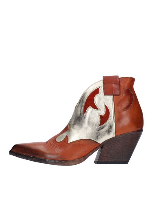 Texan leather ankle boots ELENA IACHI | E2264CUOIO-PLATINO-ZUCCA