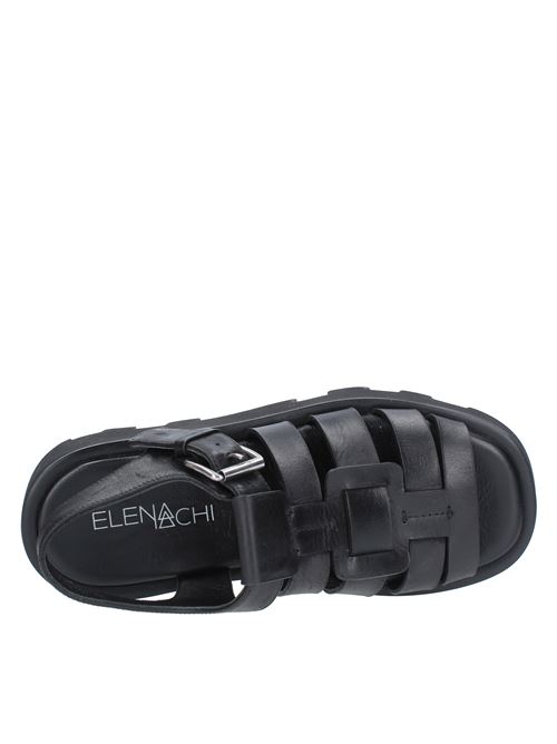 Leather wedge sandals ELENA IACHI | E3245NERO