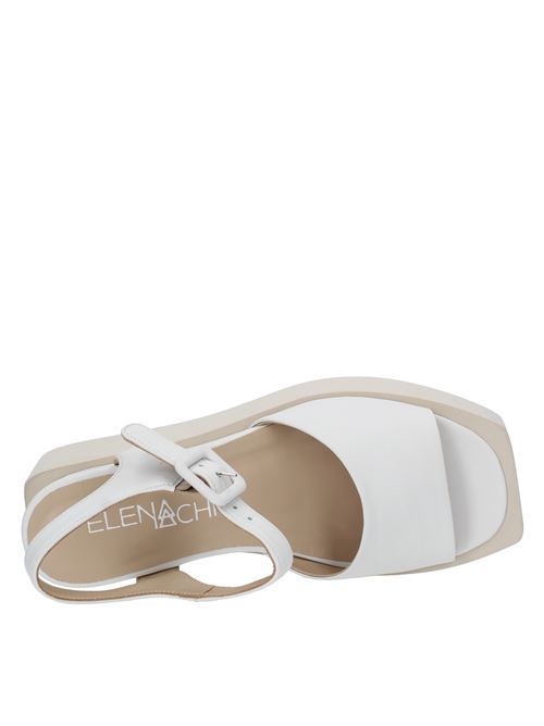 Leather wedge sandals ELENA IACHI | E3338GESSO