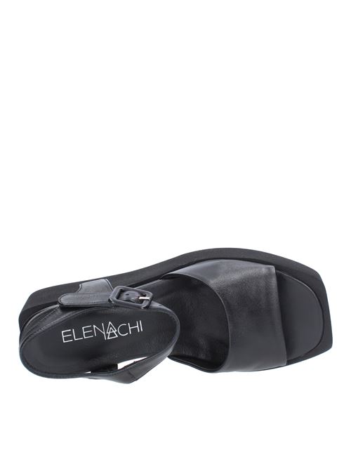 Leather wedge sandals ELENA IACHI | E3338NERO