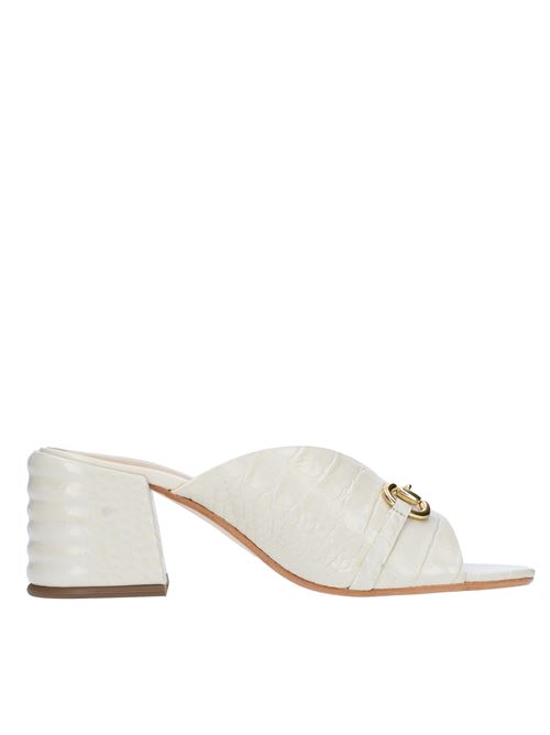 Mules in pelle stampa cocco EMANUELLE VEE | 421M-411-11-COCBIANCO