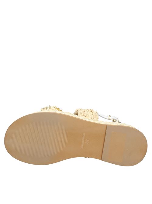 Leather and raffia wedge sandals ESPADRILLES | VD1259BEIGE