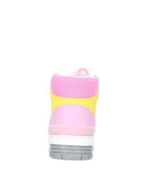 High-top sneakers made of faux leather and fabric GAELLE | GBDC2538SSNKBIANCO MULTICOLORE