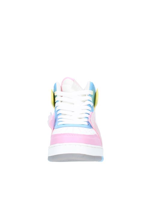 High-top sneakers made of faux leather and fabric GAELLE | GBDC2538SSNKBIANCO MULTICOLORE