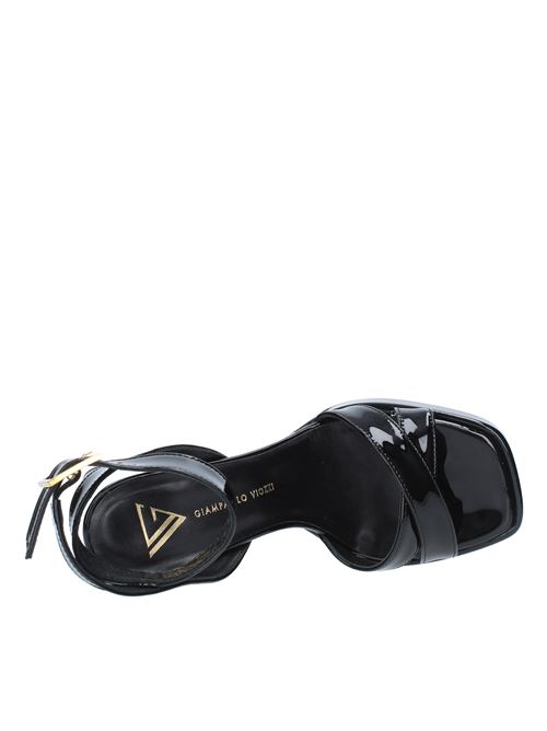 Patent leather platform sandals GIAMPAOLO VIOZZI | YEL3305NERO