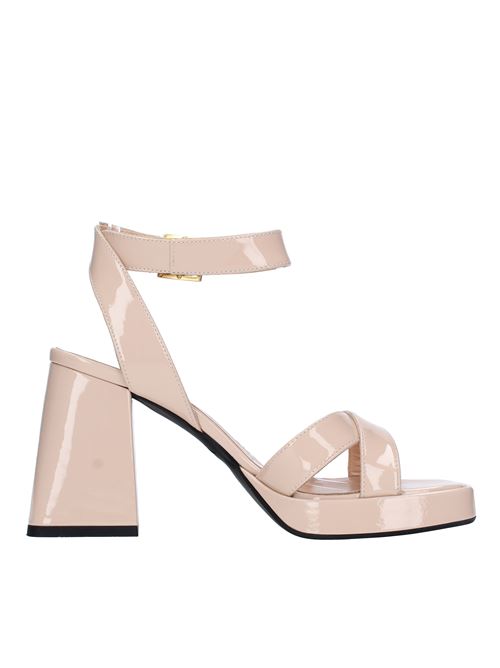 Patent leather platform sandals GIAMPAOLO VIOZZI | YEL3305NUDE