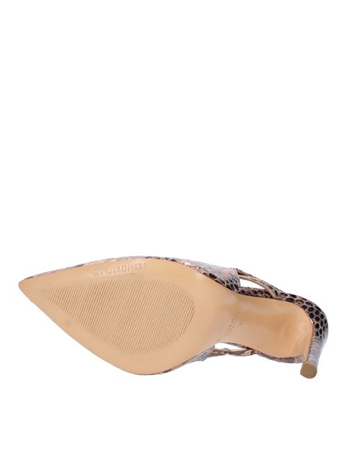 Décolleté slingback in pelle stampa pitone GIANCARLO PAOLI | Q9RT02NUDE