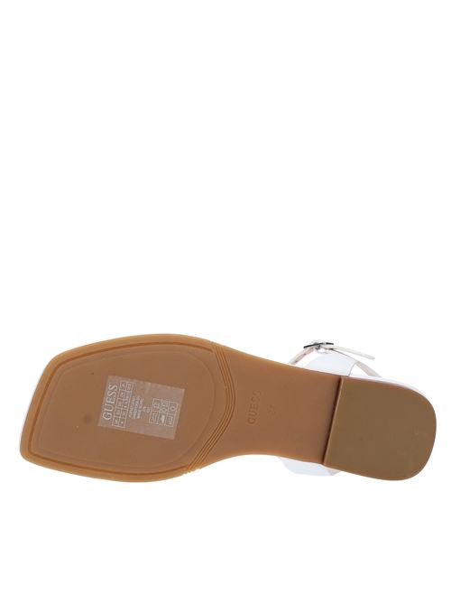 Flat thong sandals made of leather and rhinestones GUESS | FL6SEFLEA21BIANCO
