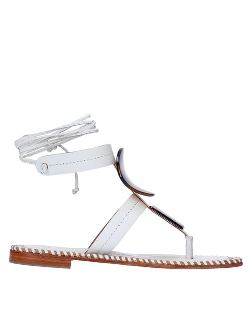 Flat thong sandals made of leather HADEL | 1SA503KOWVBIANCO