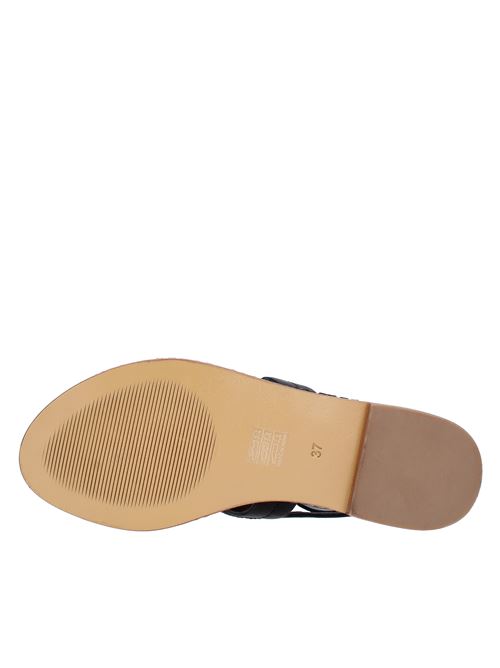 Flat thong sandals made of leather HADEL | 1SA503KOWVNERO