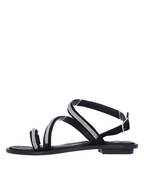 Suede and microstrass flat sandals HADEL | 1SA539KOISNERO