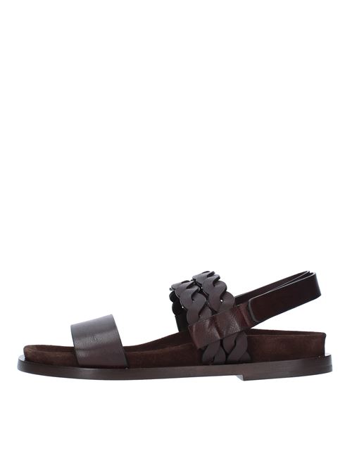 Flat leather sandals HAZY | FD2020T.MORO