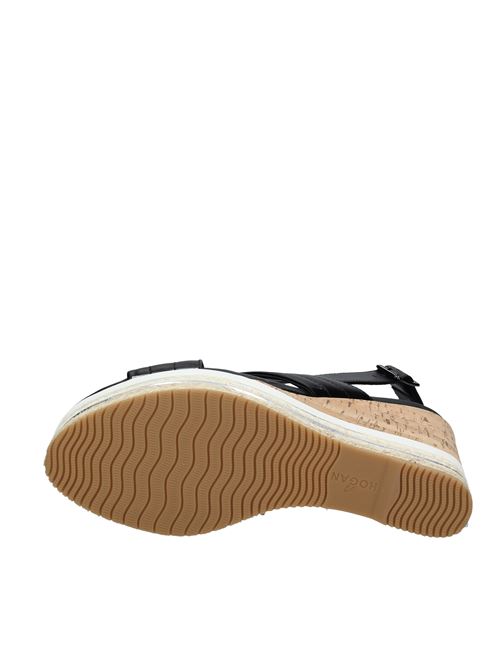 Leather wedge sandals HOGAN | VD0225NERO
