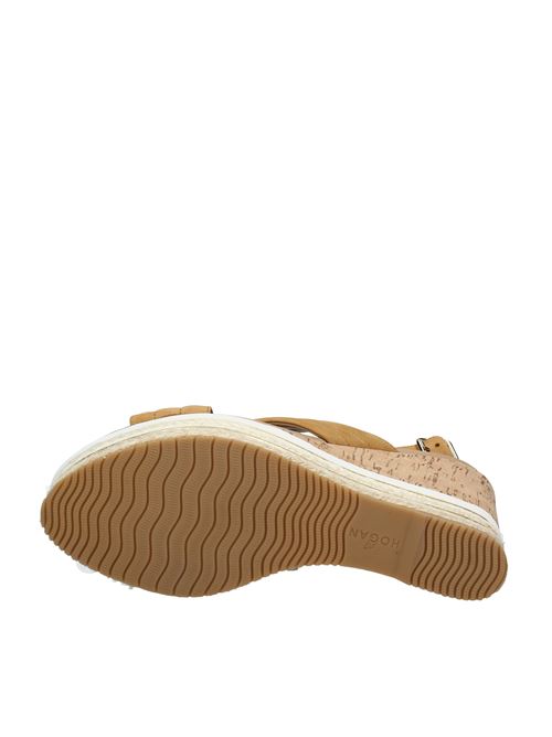 Leather wedge sandals HOGAN | VD0226BEIGE