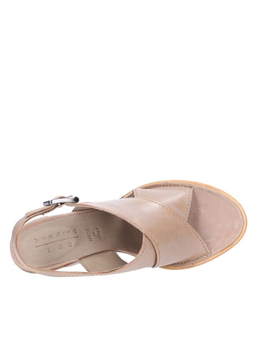 Leather sandals HUNDRED 100 | W633-05 BUFALOBEIGE