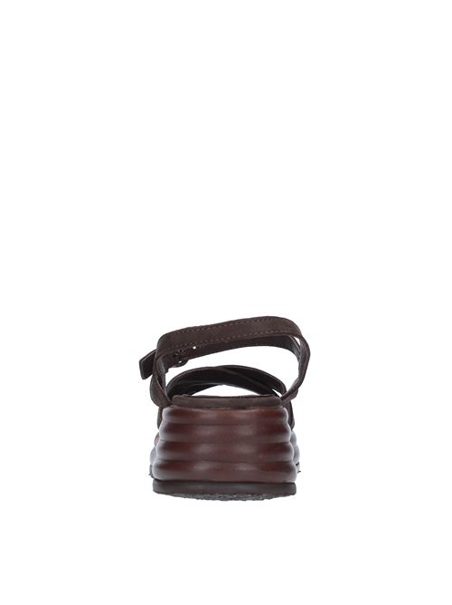 Nubuck wedge sandals HUNDRED 100 | W987-02 NABUK-BUFALOT.MORO