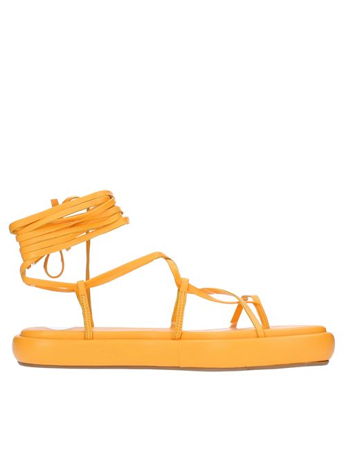 Flat thong sandals made of leather ILIO SMERALDO | GERALDINE02ARANCIO