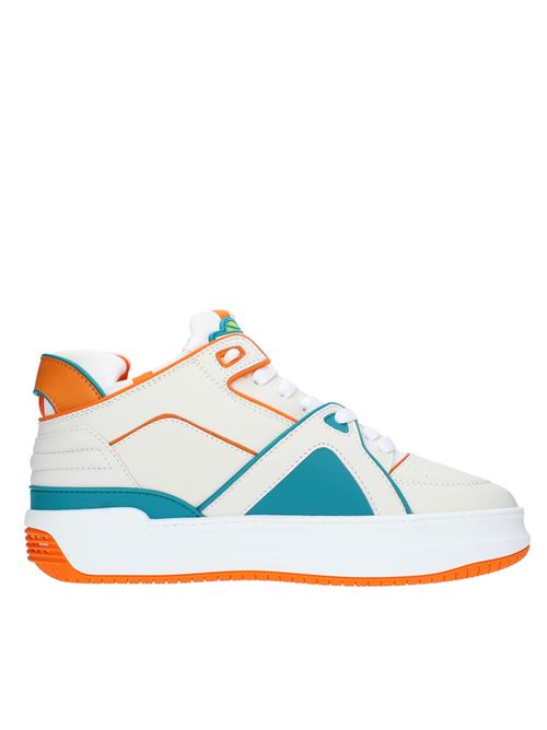 High trainers made of leather and fabric JUST DON | 31JUSQ02 218550 WOTBEIGE-VERDE-ARANCIO