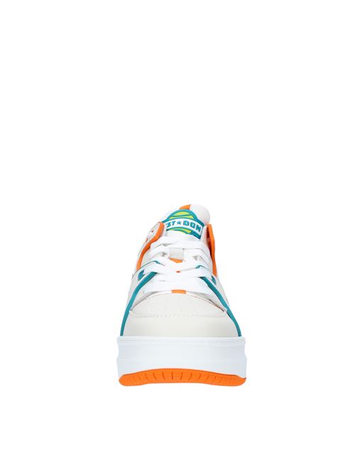 High trainers made of leather and fabric JUST DON | 31JUSQ02 218550 WOTBEIGE-VERDE-ARANCIO