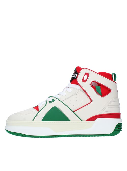 High trainers in leather and fabric JUST DON | 33JUSQ01 226880 40PANNA-VERDE-ROSSO