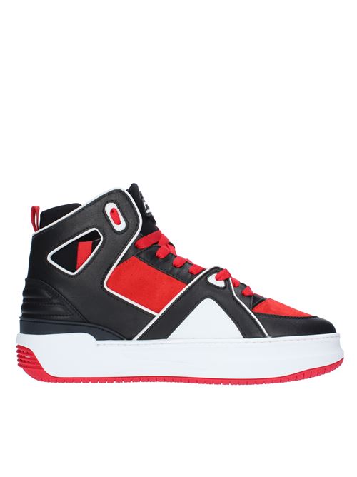 High trainers in suede leather and fabric JUST DON | 33JUSQ01 226882 99ROSSO-NERO-BIANCO