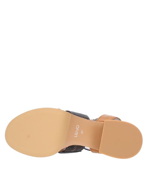 Plateau sandals made of leather and faux leather LIU JO | SA2107 PX136MARRONE E CUOIO