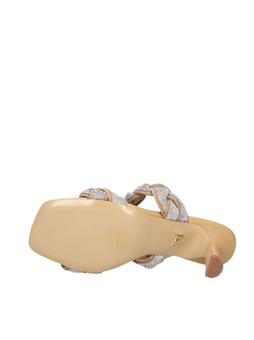 Leather and rhinestone sandals LOLA CRUZ | VD1151BEIGE