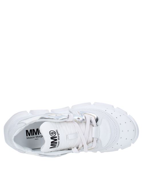 Sneakers in pelle e tessuto MM6 MAISON MARGIELA | 68971BIANCO
