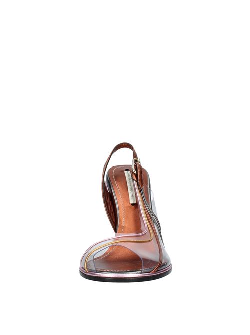 Pvc and leather sandals MARCO DE VINCENZO | VD0556BRONZO E TITANIO
