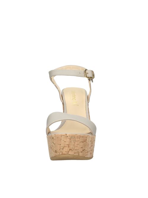 Leather and cork wedge sandals MARTINA B. | VD1170GRIGIO