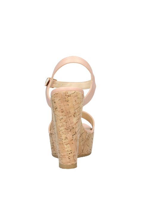 Leather and cork wedge sandals MARTINA B. | VD1171ROSA