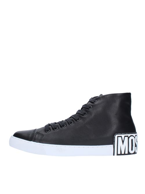 High-top trainers in calfskin leather MOSCHINO COUTURE | MB15412G1DGA0000NERO