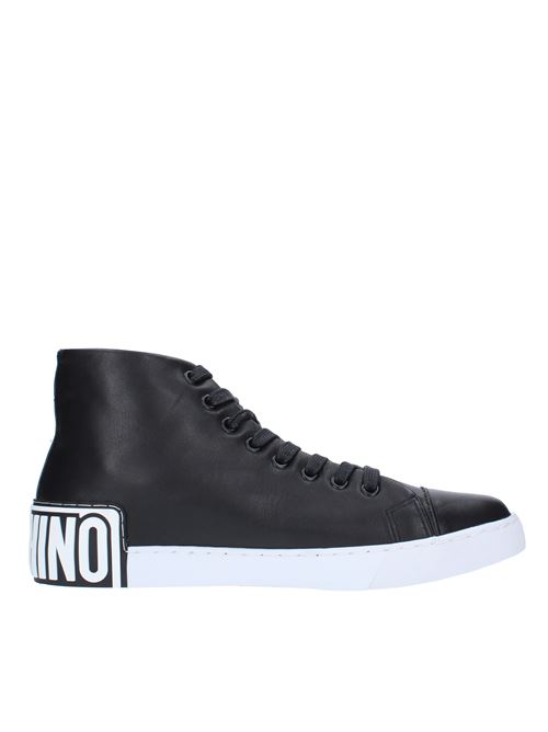High-top trainers in calfskin leather MOSCHINO COUTURE | MB15412G1DGA0000NERO