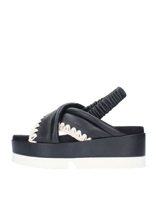 Leather wedge sandals MOU | SW471000CNERO