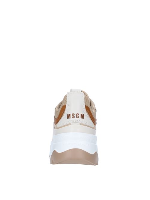 Leather and fabric trainers MSGM | 3141MDS202MARRONE-BEIGE