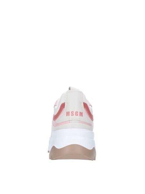 Leather and fabric trainers MSGM | 3141MDS202ROSA-BEIGE