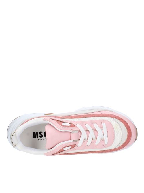 Leather and fabric trainers MSGM | 3141MDS202ROSA-BEIGE